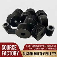 Poulies multi-grooves personnalisées PJ PK en acier au carbone pour machine de traction, entraînement par courroie trapézoïdale, poulie industrielle OEM