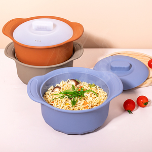 Household bisphenol-free environmentally friendly silicone microwave steamer lazy food steamer silicone instant noodle pot - Product Image 1