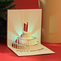 Cartes de vœux musicales 3D les plus vendues avec lampes de poche, cartes de vœux d'anniversaire et de Noël lumineuses en 3D