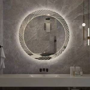 Trending Modern Custom Rectangle LED Illuminated Touch <b>Switch</b> Aluminum Alloy Frame European Style <b>Bathroom</b> Mirror Hotel Living - Product Image 5