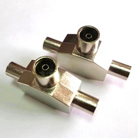 Répartiteur TV 2 voies avec boîtier en métal Ancable RF Coax Adapter Connector 1 Female Jack to 2 Male Plug
