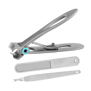 Stainless Steel Nail Clippers Set With <b>File</b> And Cuticle Pusher Portable Manicure Tools For Adults In Case - Product Image 2
