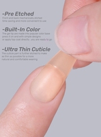 MyBeautyNails OEM logo personnalisé faux ongles conseils pré chamois amande cercueil extra court nude couleur pleine couverture après gel x pointe neutre