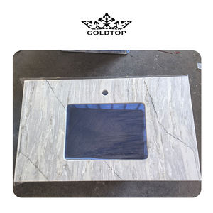 Planche de comptoir en quartz artificiel moderne Matterhorn 6037 de Goldtop Wholesale pour usage hôtelier, taille et épaisseur personnalisables - Product Image 1