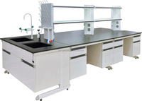 Mobilier de laboratoire scolaire Équipement Cabinet de laboratoire Table centrale Banc de travail de laboratoire avec évier