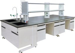 Trường học phòng thí nghiệm đồ nội thất thiết bị phòng thí nghiệm tủ trung tâm bảng phòng thí nghiệm làm việc băng ghế dự bị với bồn rửa - Product Image 3