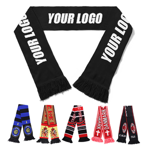 شعار مخصص أوشحة محبوكة بحياكة جاكار رقيق شرابة كرة سلة أوشحة فريق مشجعي النادي الترويجي - Product Image 1