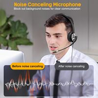 Auriculares USB ENC para Call Center con Micrófono con Cancelación de Ruido para Oficina, Call Center, Zoom, Teams, Compatible con PC, Mac, Windows