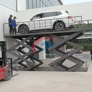 In Grond Parkeerlift Hydraulische Elektrische Schaar Stationaire Autolift Voor Autogarage