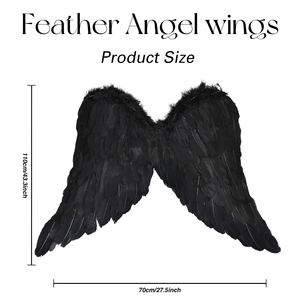 COSplay grandi <span class=keywords><strong>ali</strong></span> d'<span class=keywords><strong>angelo</strong></span> nero bianco <span class=keywords><strong>L</strong></span> dimensioni <span class=keywords><strong>ali</strong></span> <span class=keywords><strong>di</strong></span> piume naturali per feste Cosplay spettacoli teatrali <span class=keywords><strong>di</strong></span> Halloween - Product Image 3