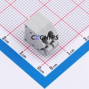 MX250-3.5-02P-B-GY01-Cu-A Spring Terminal Block P=3.5mm Connector ( Construction: 1x2P )( Pitch: 3.5mm )( Color: Gray ) - Product Image 1