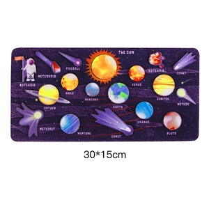 Jouet en gros 2023, puzzle en bois du système solaire pour enfants, modèle de système, jeu d'imitation, préscolaire, Montessori, planète, science, éducation - Product Image 3