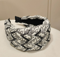 Heißer Verkauf: Retro-Luxus-Stirnband mit Blumenmuster und Schriftzug, handgewebt, hoher Kantenansatz, für Valentinstag und Hochzeit