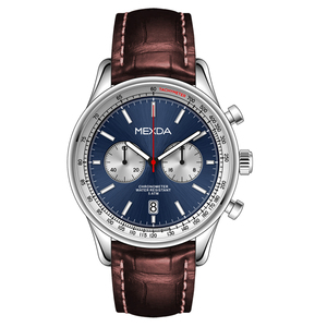 japón movimiento taquímetro cronógrafo función acero inoxidable caja hombres cuero de grano superior <span class=keywords><strong>reloj</strong></span> de pulsera - Product Image 1