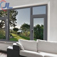 Ventanas Abatibles Modernas con Marco de PVC y Doble Acristalamiento, Ventanas Corredizas de PVC con Vidrio Tintado para la Construcción de Viviendas