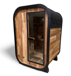 HELIUS Vente Flash Sauna Extérieur en Bois de Cèdre Rouge/Hemlock avec Toit en Tuiles Noires Imperméables, Capacité 1-2 Personnes - Product Image 1
