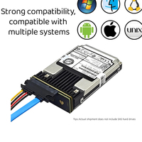 Carte adaptateur TISHRIC SATA 3.0 vers SAS 29 broches, carte d'extension SATA vers SAS avec câble, compatible avec les disques durs SSD 2,5/3,5 pouces pour ordinateur de bureau