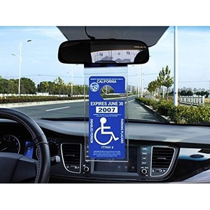 Porta <span class=keywords><strong>Tarjetas</strong></span> de Estacionamiento para <span class=keywords><strong>Discapacitados</strong></span>, Ultra Transparente, con Cubierta Protectora y Gancho Grande, de Tbuymax - Product Image 3