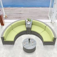 Ensemble de canapé et table basse d'extérieur nordique, style minimaliste décontracté, pour salon, cours extérieures, résistant à l'eau, aux UV et écologique