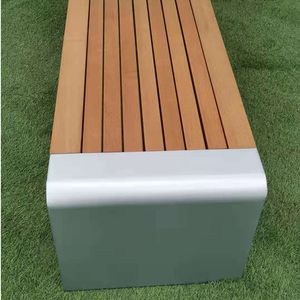 Ventes d'usine Mobilier d'extérieur personnalisé Chaise de parc publique étanche en métal Banc en bois en acier galvanisé - Product Image 5