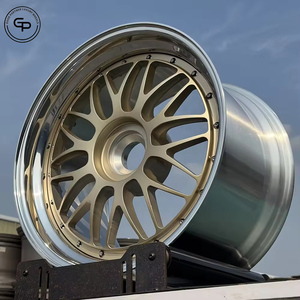 Sporty Gold Multi Spoke Two Piece Forged Aluminium Alloy Rim With Matching Center Cap Universal Fit Passenger <b>Car</b> Wheel - Product Image 1