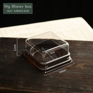 Nhà máy tùy chỉnh nhỏ MOONCAKE hộp Brown vuông cơ sở dưới rõ ràng Bìa vuông tráng miệng mini hộp nhựa <span class=keywords><strong>container</strong></span> bao bì - Product Image 1