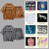 Personnalisé DOVEARK marque daim sieste poids lourd goutte épaule tenues vêtements hommes T-shirt Shorts ensembles lâche décontracté sport costume