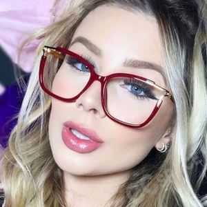 แว่นตาคอมพิวเตอร์ทรงเหลี่ยมแบบแคทอาย รุ่นเรโทร TR90 แฟชั่นปี 2021 ป้องกันแสงสีฟ้าสำหรับผู้หญิง - Product Image 1