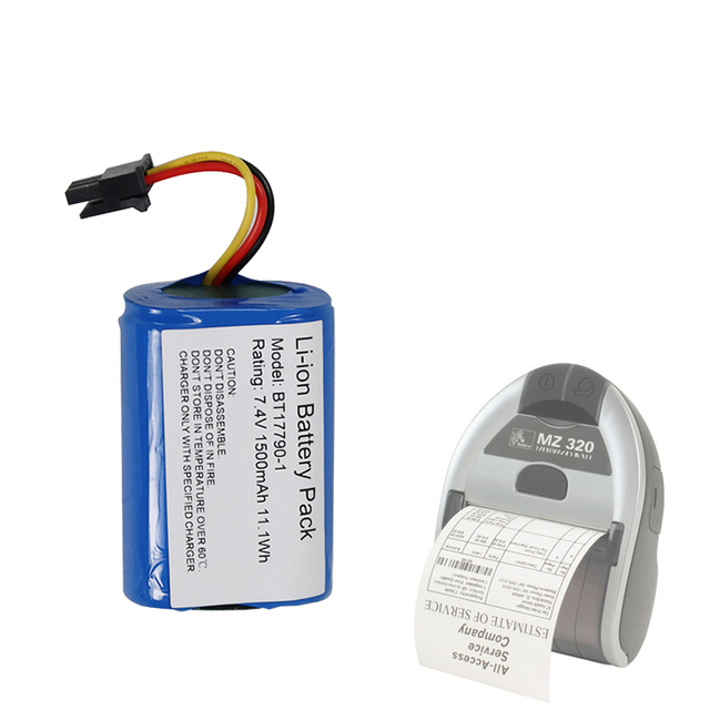 Barcode Scanner Battery 7.4V 1500mAh BT17790-1 BT17790-2 IMZ320 MZ220 MZ320 MZ420L Battery for for Zebra Label Portable Printer