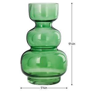 Venta caliente diseño único 9,5 pulgadas de altura Riva Multi bombilla florero de cristal verde florero para decoración del hogar boda sala de estar - Product Image 5