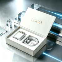 Boîte de chargeur avec logo personnalisé, boîte en carton rigide, adaptateur de câble USB, boîte cadeau avec insert en mousse, fabrication en usine