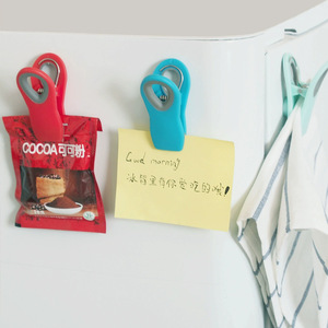 <b>Magnetic</b> Sealing Clips For Food Bags Blue Red Light Green PP <b>Material</b> Multifunctional Refrigerator Magnets Bag Clips - Product Image 1