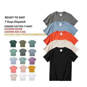 Custom Blank <b>Plain</b> Heavyweight Cotton Man <b>T</b>-<b>shirts</b> Bulk 220GSM 250 GSM <b>Oversize</b> Jersey <b>T</b> <b>Shirt</b> for Men High Quality - Product Image 1