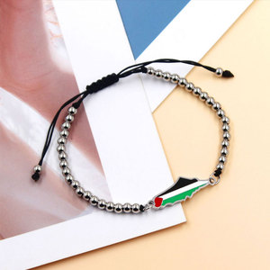 Wholesale 316L Stainless Steel 14k 18k Gold Plated Fashion <b>Bracelets</b> & Bangles Palestine Map <b>Adjustable</b> <b>Bracelet</b> for Women - Product Image 4