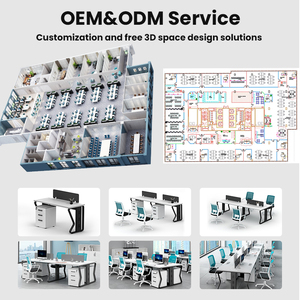 Mampara de Oficina Modular para Centro de Llamadas, Escritorio de Oficina para 2, 4 o 6 Personas, Cubículo de Oficina Moderno, Estación de Trabajo - Product Image 2