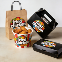Emballage personnalisé en gros pour la restauration rapide, avec logo, pour emporter, nuggets de poulet KFC, ailes de poulet, poulet frit en seau