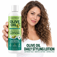 Penjualan Langsung Pabrik Curl Defining Nourishing Moisturizing Olive Oil&Rice Water 473ml Losion Penata Rambut Keriting