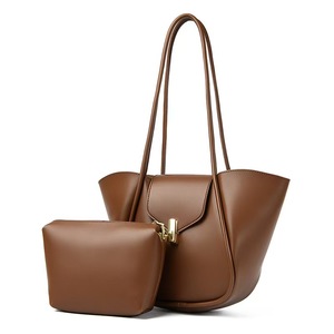 Sac fourre-tout élégant pour femmes, ensemble <span class=keywords><strong>de</strong></span> 2 pièces, grande capacité, sac à bandoulière <span class=keywords><strong>en</strong></span> similicuir, sac à main <span class=keywords><strong>de</strong></span> <span class=keywords><strong>travail</strong></span> tendance avec pochette assortie - Product Image 6