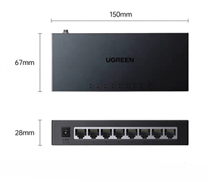 UGREEN CM932 Switch Ethernet Rápido de 8 Puertos 10/100 Mbps, Carcasa de Acero, Switch de Red No Administrado, Protección Contra Rayos de 4KV - Product Image 4