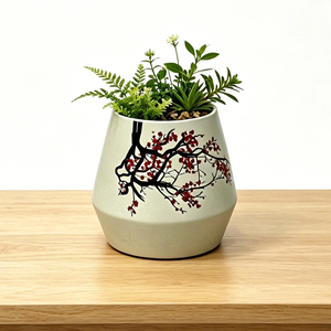 Macetas de Cerámica Geométricas con Diseño de Flor de <span class=keywords><strong>Ciruelo</strong></span> de Alta Calidad para Jardinería Interior, Decoración del Hogar y Oficina - Product Image 4