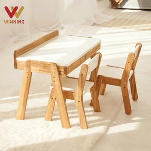 Ensemble de meubles Montessori modernes pour jardin d'enfants Table en bois gagnante Deux chaises pour l'apprentissage Préscolaire Garderie <span class=keywords><strong>Chambre</strong></span> Cuisine - Product Image 1