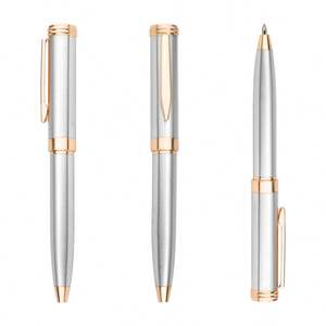 Mini Bolígrafo Dorado de Acero Inoxidable con Logotipo Personalizado, Bolígrafo Giratorio para Escribir - Product Image 5