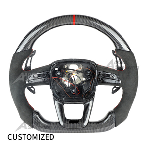 Volant en fibre de carbone pour <span class=keywords><strong>Audi</strong></span> Q3 Q5 Q7 Q8 Q5L Q7L <span class=keywords><strong>RSQ7</strong></span> QSQ5 RSQ8 RSQ3 SQ5 S3 S4 S5 S6 S7 S8 A3 A4 A6 A5 A7 - Product Image 1