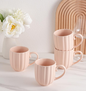 Service de table en céramique à motif vertical rose tendance, assiette à dîner, bol à soupe, tasse à café, ensemble de vaisselle pour mariage, maison, cuisine - Product Image 6