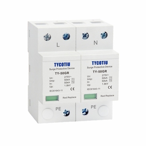 Tycotiu ระบบไฟฟ้าอุตสาหกรรม3P AC BR-50GR ได้รับการรับรอ<span class=keywords><strong>ง</strong></span>มาตรฐาน IEC เครื่อ<span class=keywords><strong>ง</strong></span>ป้องกันไฟกระชาก IP20องศาอุปกรณ์ป้อ<span class=keywords><strong>ง</strong></span>กันฟ้าผ่า T2 T1 - Product Image 3