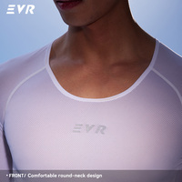 Maillot de cyclisme EVR à manches longues, épais, respirant et à séchage rapide pour homme – Couche de base pour vélo de route, haut de sport d'été
