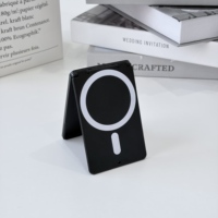 Porte-cartes magnétique vertical avec support latéral pour 2 cartes, texture mate, portefeuille fin pour téléphone, accessoires pour téléphone portable