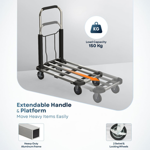 Chariot à plateforme en alliage d'aluminium à quatre roues économique, OEM pour hôtels, centres commerciaux et outils – Vente directe usine - Product Image 3