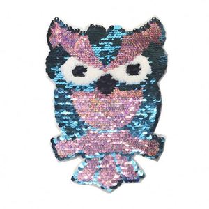 Owl Sequin Embroidered Patches Sew-on or Iron-on Applique for Clothes Jean T -Shirt Animal Bird Motif Badges Craft Sewing