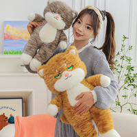 Peluche chat mignon, oreiller en peluche courte avec rembourrage en coton PP, 31-50 cm, design réaliste, poupée de câlin pour filles de 8 à 13 ans